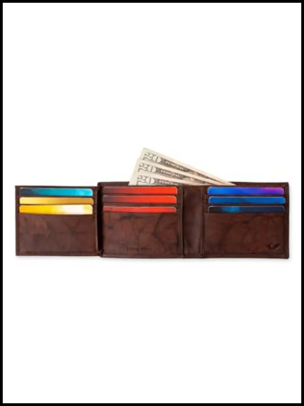 Bifold Leather Wallet with RFID Blocking - Slim Extra Capacity